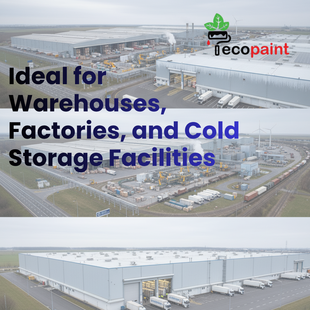 EcoPaint Sun UV & IR Rays Protection on Industrial Roof