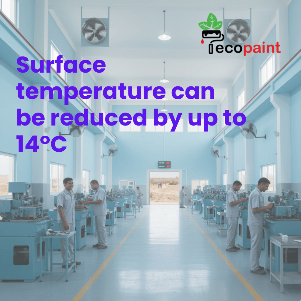 EcoPaint Sun UV & IR Rays Protection on Industrial Roof